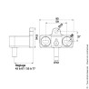 Gond à visser multiréglage deux points + sécurité en Cupro-aluminium Portac