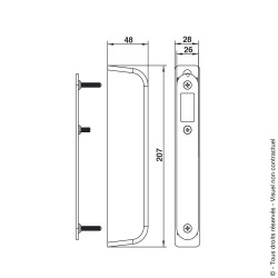 Boîtier Aluminium avec gâche inox pour serrure derrière le cadre Portac