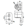 Paumelle aluminium Portac