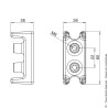 Insert en aluminium taraudé pour tube de 30x30 de régulateur de pente en applique ou de cadre intégré Portac