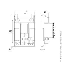 Sabot Composite rectangulaire hauteur 40 avec basculeur Portac