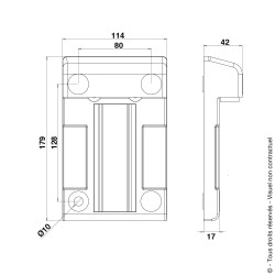 Sabot Composite rectangulaire hauteur 42 pour portail motorisé Portac