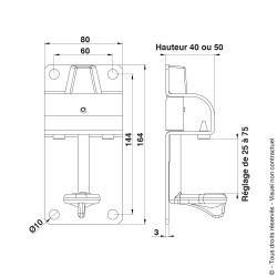 Sabot en Acier zingué avec basculeur Cupro-aluminium et butée en caoutchouc Portac