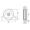 Galet gorge ronde en acier - 1 roulement