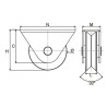 Galet gorge V en acier - 1 roulement