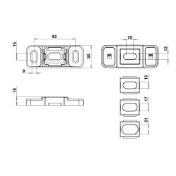 Gâche pour verrou de sol 2 points  composite Portac